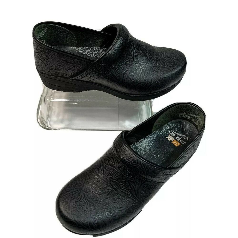 Dasnko XP 2.0 Black Floral Tooled Clogs Shoes Size 42 EU 11.5 12 US - Picture 12 of 12